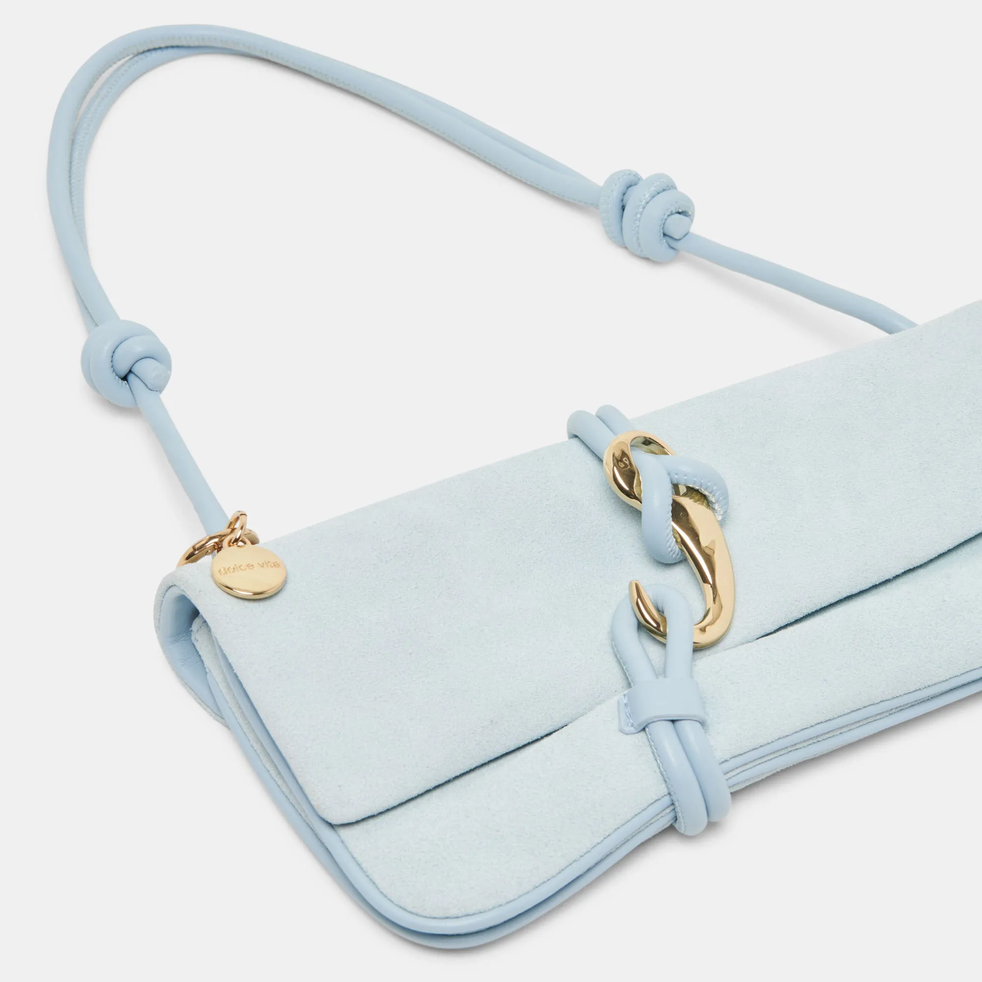 ALICE SHOULDER BAG BLUE SUEDE