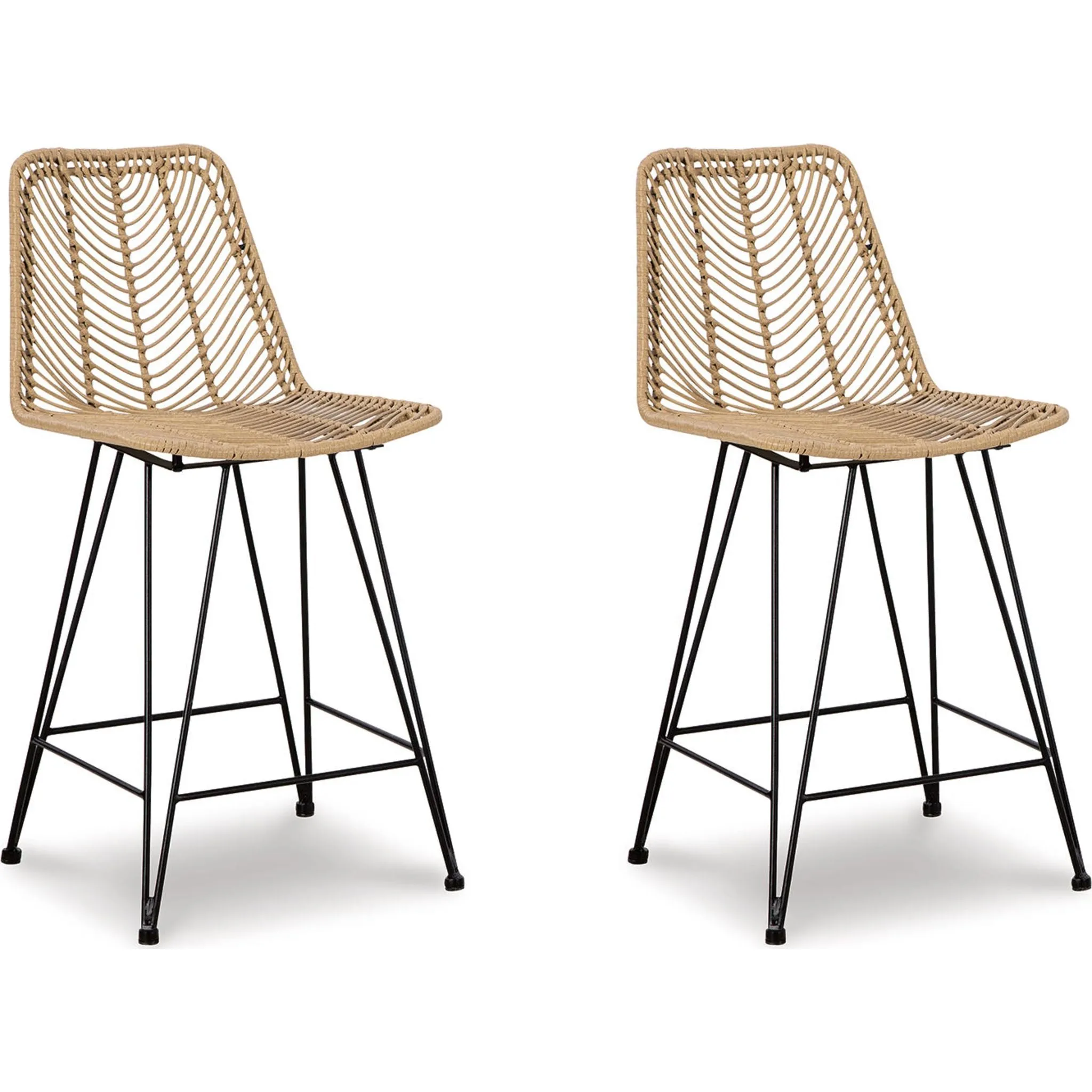 Angentree Counter Height Stool - Natural/Black - (D434-224)