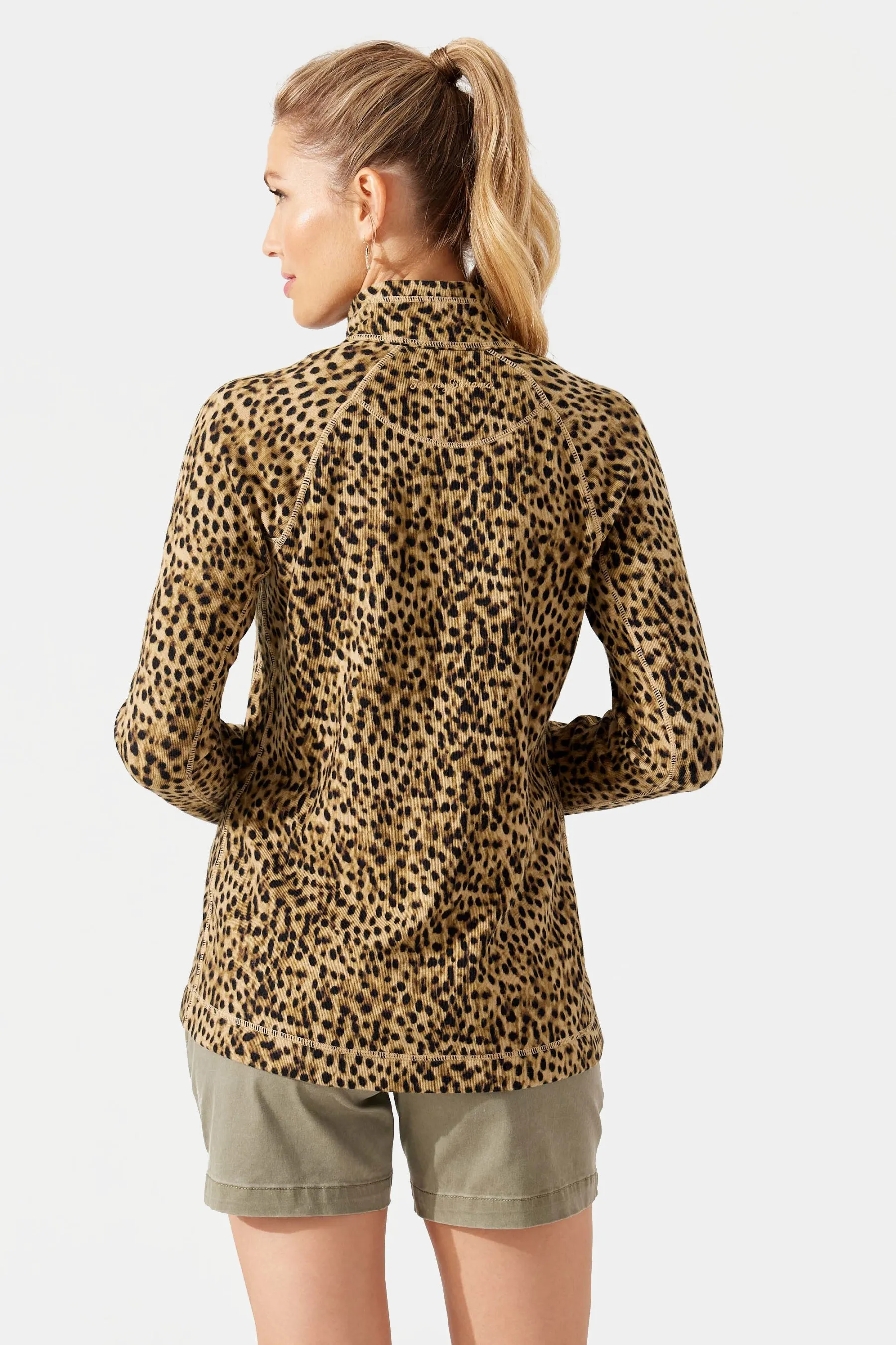 Aruba Lagoon Leopard Zip Sweatshirt