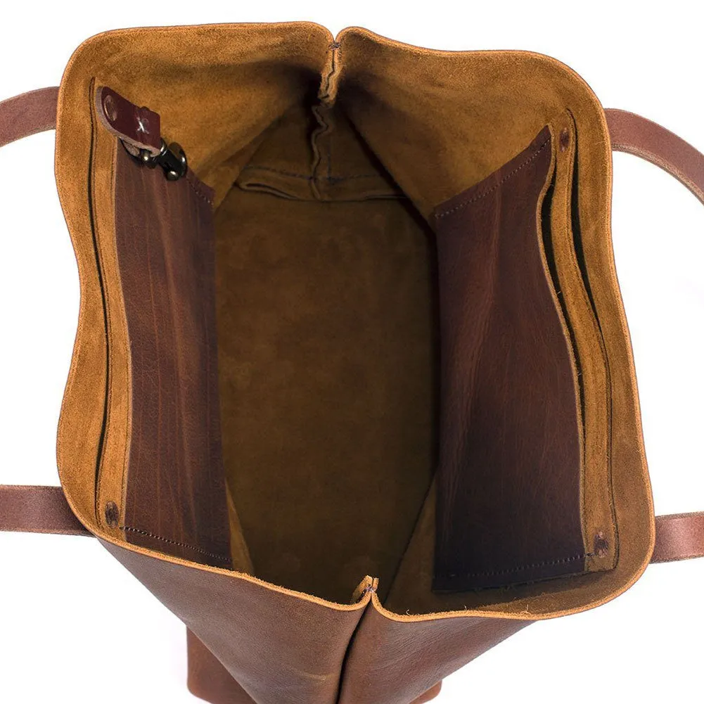 AVERY LEATHER TOTE BAG - MEDIUM - WHISKY BISON