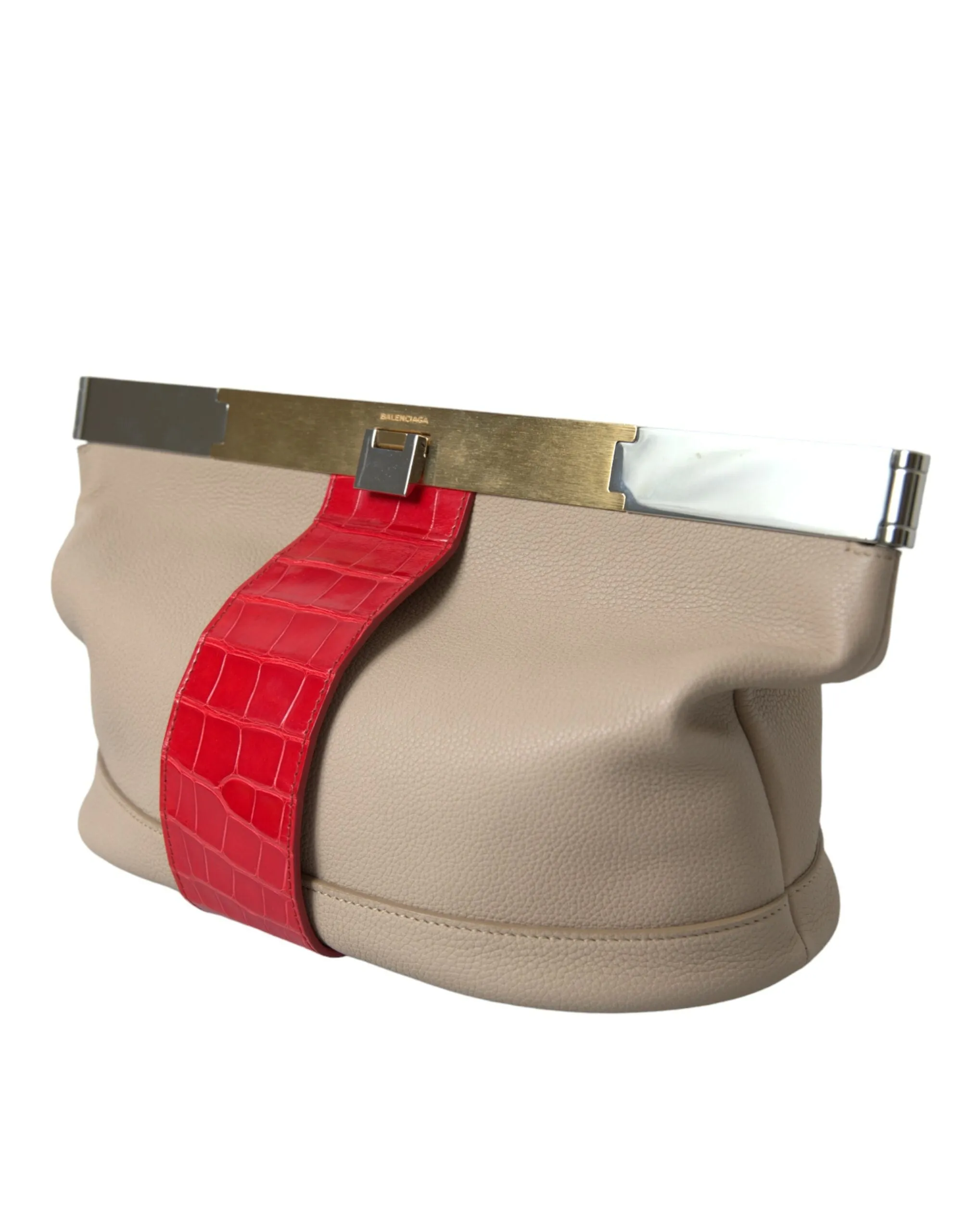 Balenciaga Two Tone Exotic Leather Women's Clutch