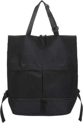 Barsine Convertible Tote Backpack with Shoe Compartment, 28L Large Foldable Backpack for Travel Lightweight, Dark Black