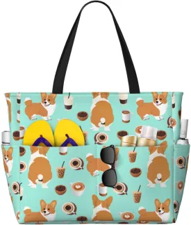 Beach Bag, Extra Large Waterproof Sandproof Tote with Multi Pockets, Lightweight for Travel, Pool, Outdoor