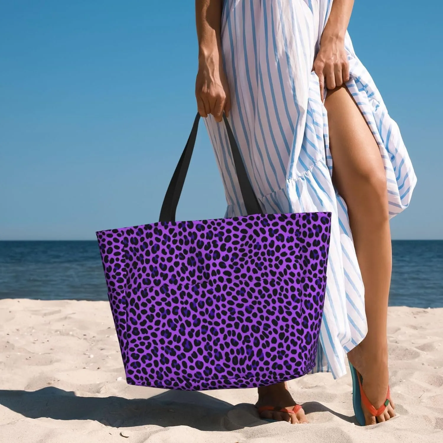 Beach Bag, Extra Large Waterproof Sandproof Tote with Multi Pockets, Lightweight for Travel, Pool, Outdoor