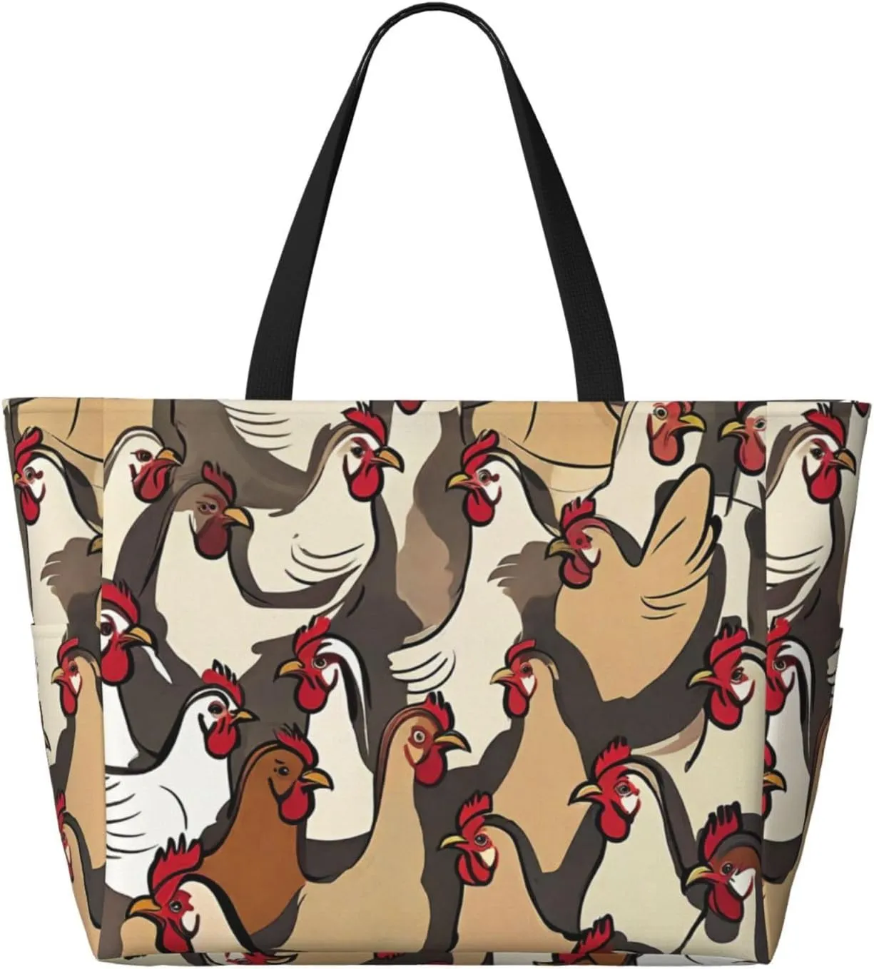 Beach Bag for Women, Tote Bags with Zipper, Sandproof Vacation Tote for Swim Cruise Pool