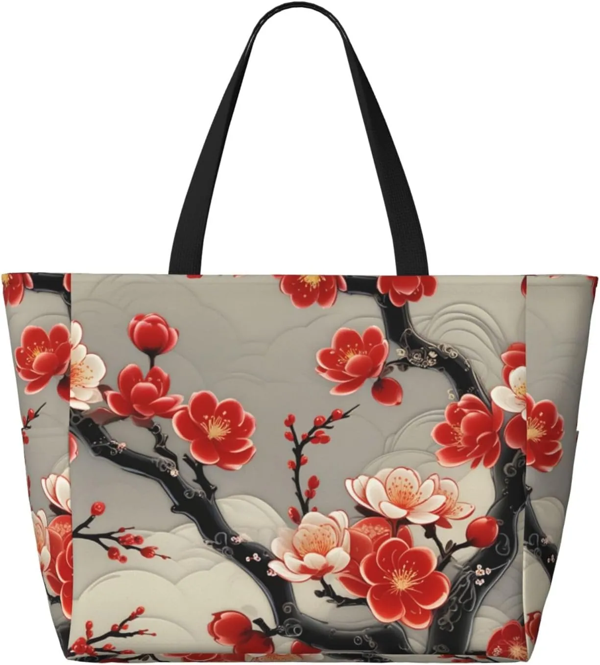 Beach Bag for Women, Tote Bags with Zipper, Sandproof Vacation Tote for Swim Cruise Pool