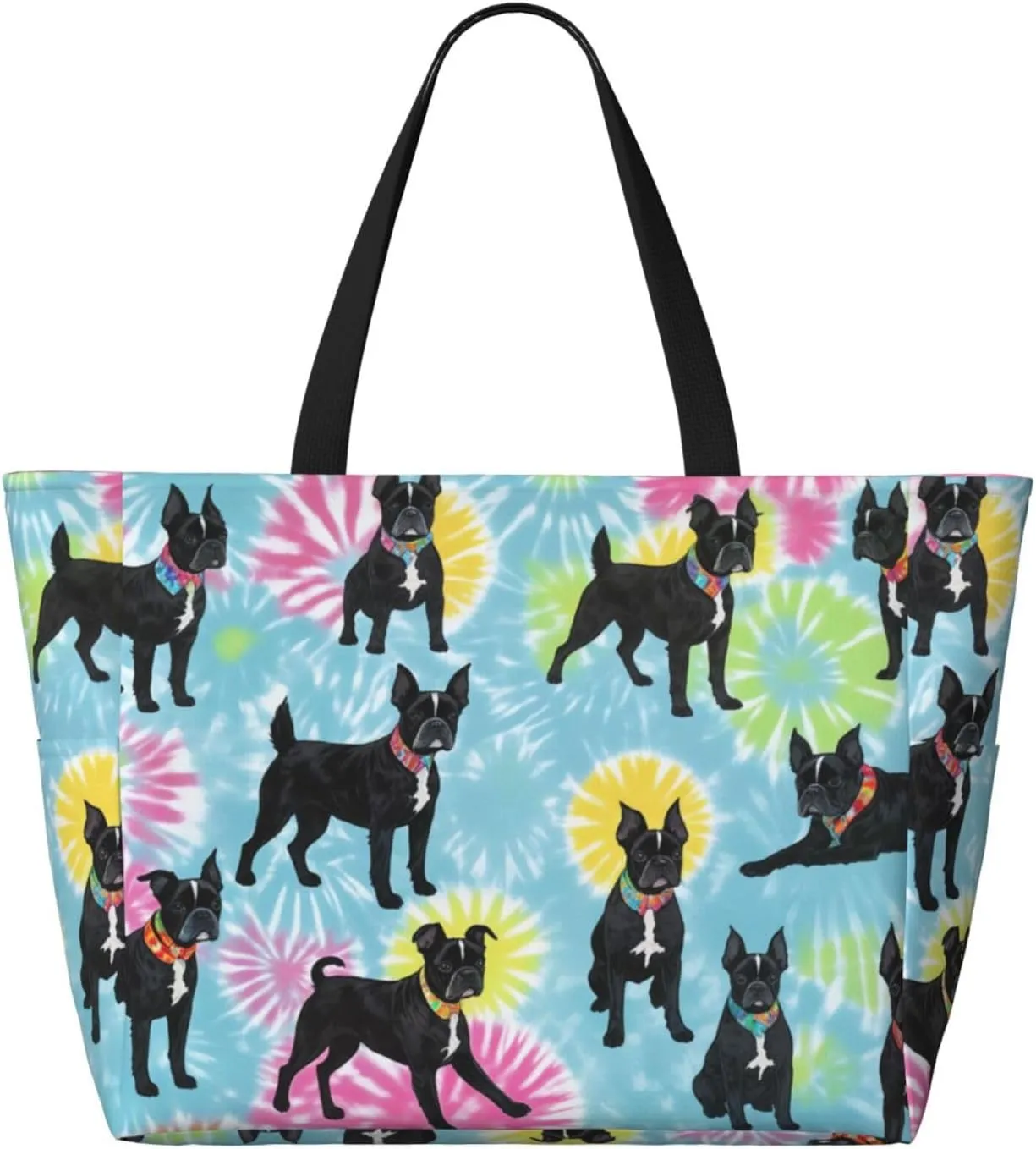 Beach Bag for Women, Tote Bags with Zipper, Sandproof Vacation Tote for Swim Cruise Pool
