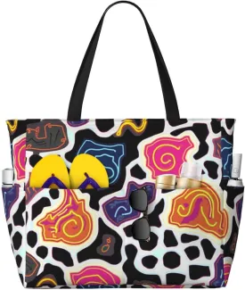 Beach Bag, Waterproof Sandproof Beach Tote Bag, Large Capacity Foldable for Women