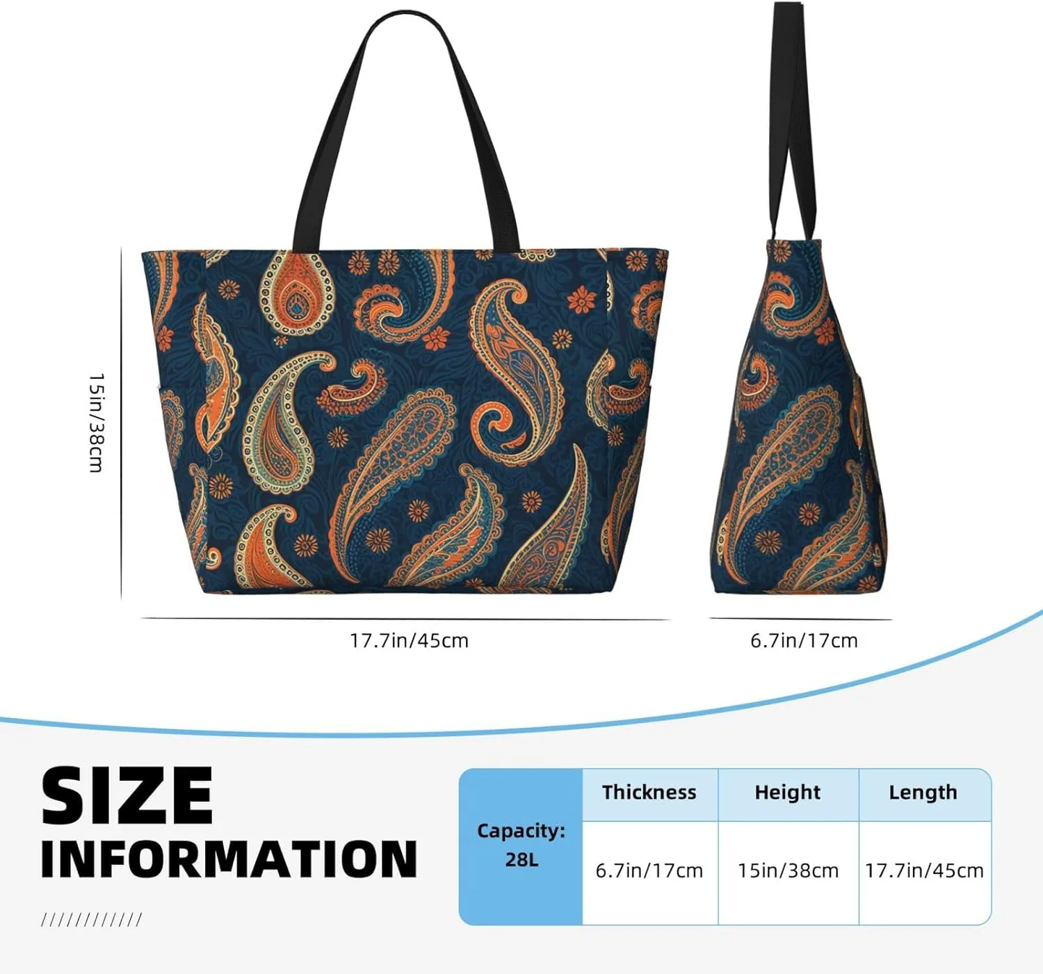 Beach Bag, Waterproof Sandproof Beach Tote Bag, Large Capacity Foldable for Women