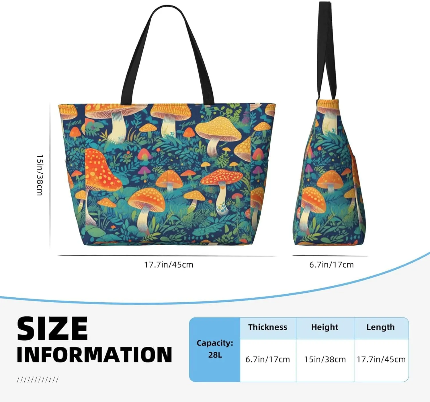 Beach Bag, Waterproof Sandproof Beach Tote Bag, Large Capacity Foldable for Women