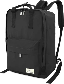 BeeGreen Travel Backpack for Women Men, Waterproof Backpack Backpack Carry on Flight Approved, Teacher Doctor Nurse Bag Casual Daypack for Weekender Business Hiking Commuter Gym-Black