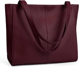 befen Genuine Leather Tote Bag for Women Work, Women's Leather Shoulder Bags Purses Satchel Handbags with Laptop Compartment