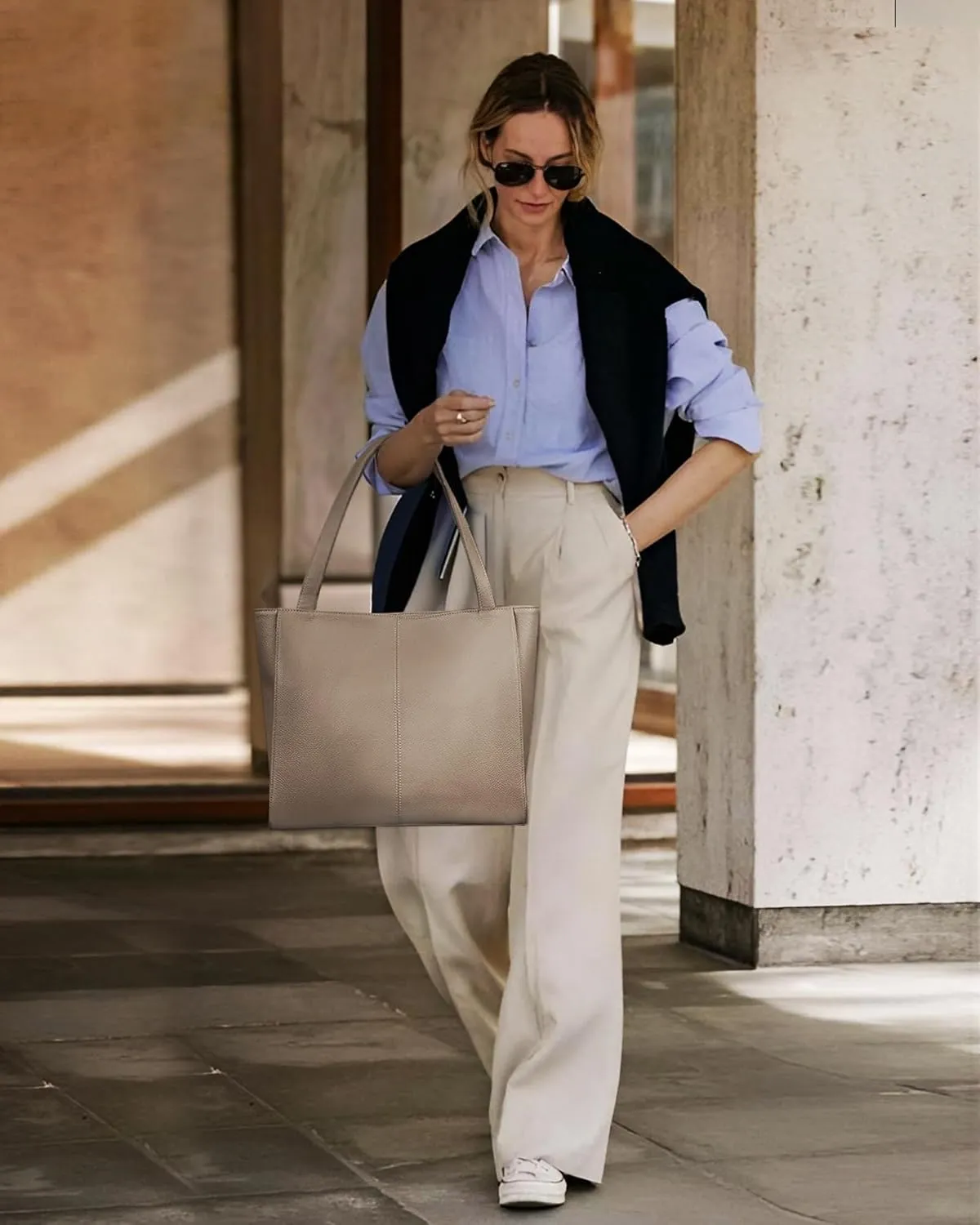 befen Genuine Leather Tote Bag for Women Work, Women's Leather Shoulder Bags Purses Satchel Handbags with Laptop Compartment