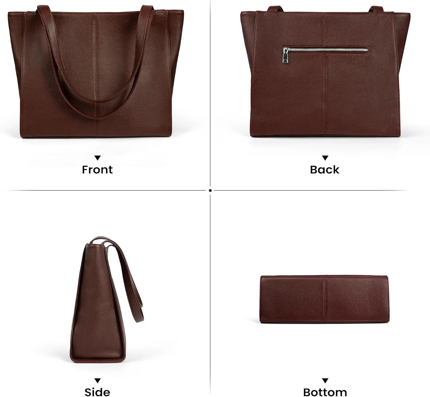 befen Genuine Leather Tote Bag for Women Work, Women's Leather Shoulder Bags Purses Satchel Handbags with Laptop Compartment