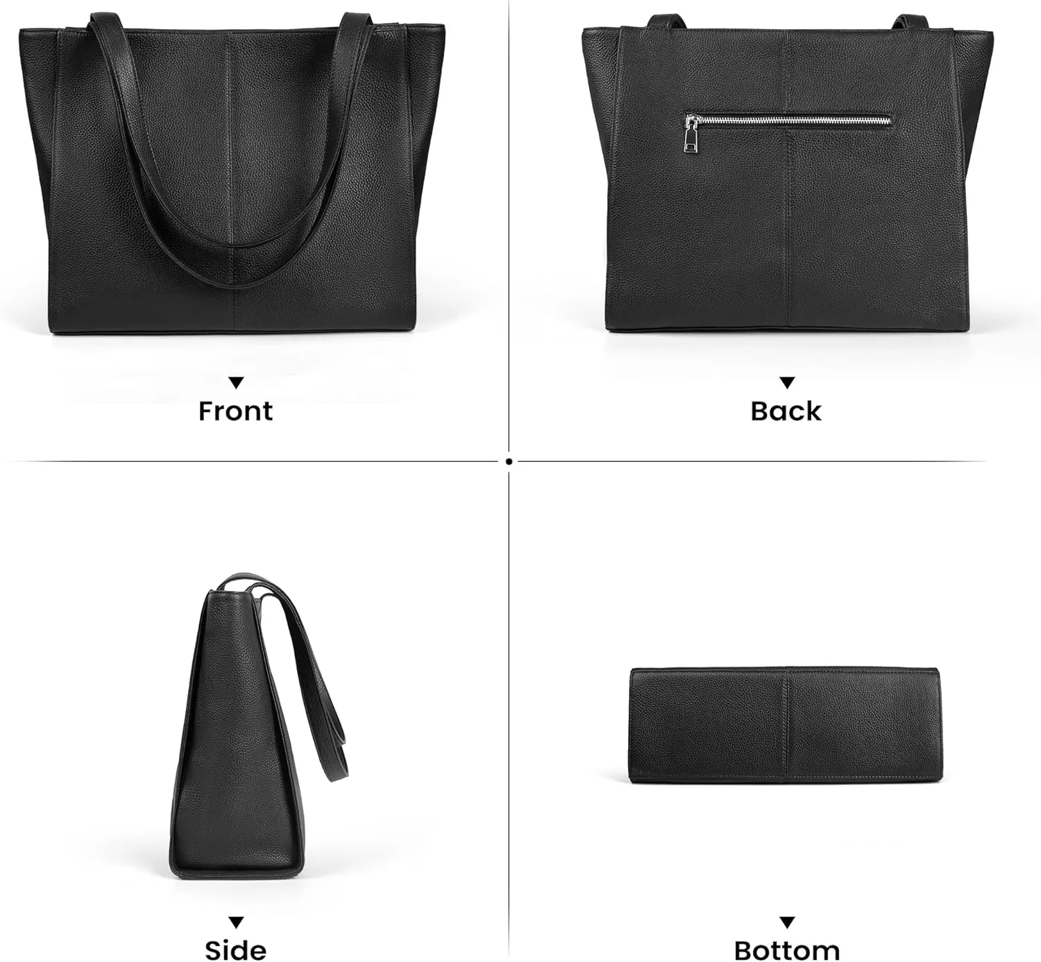 befen Genuine Leather Tote Bag for Women Work, Women's Leather Shoulder Bags Purses Satchel Handbags with Laptop Compartment