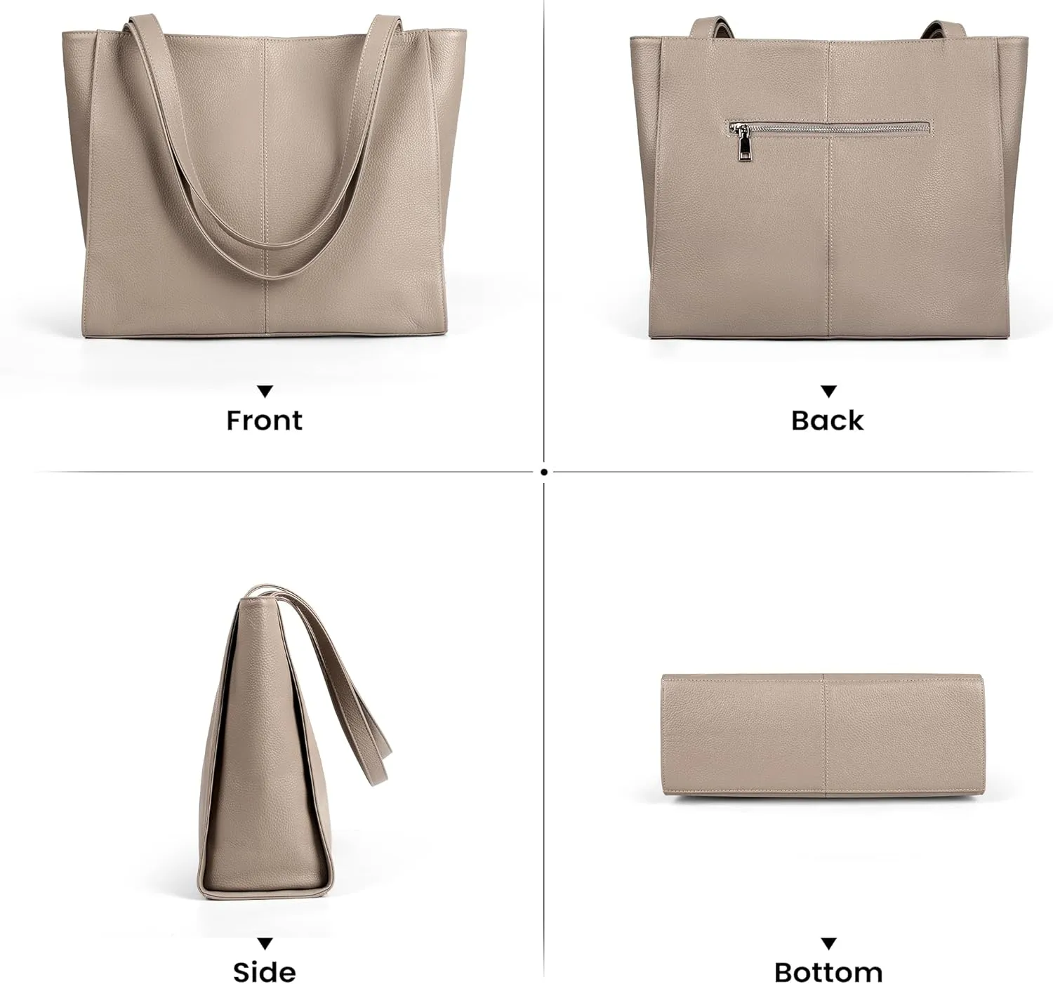 befen Genuine Leather Tote Bag for Women Work, Women's Leather Shoulder Bags Purses Satchel Handbags with Laptop Compartment