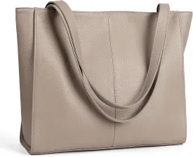 befen Genuine Leather Tote Bag for Women Work, Women's Leather Shoulder Bags Purses Satchel Handbags with Laptop Compartment