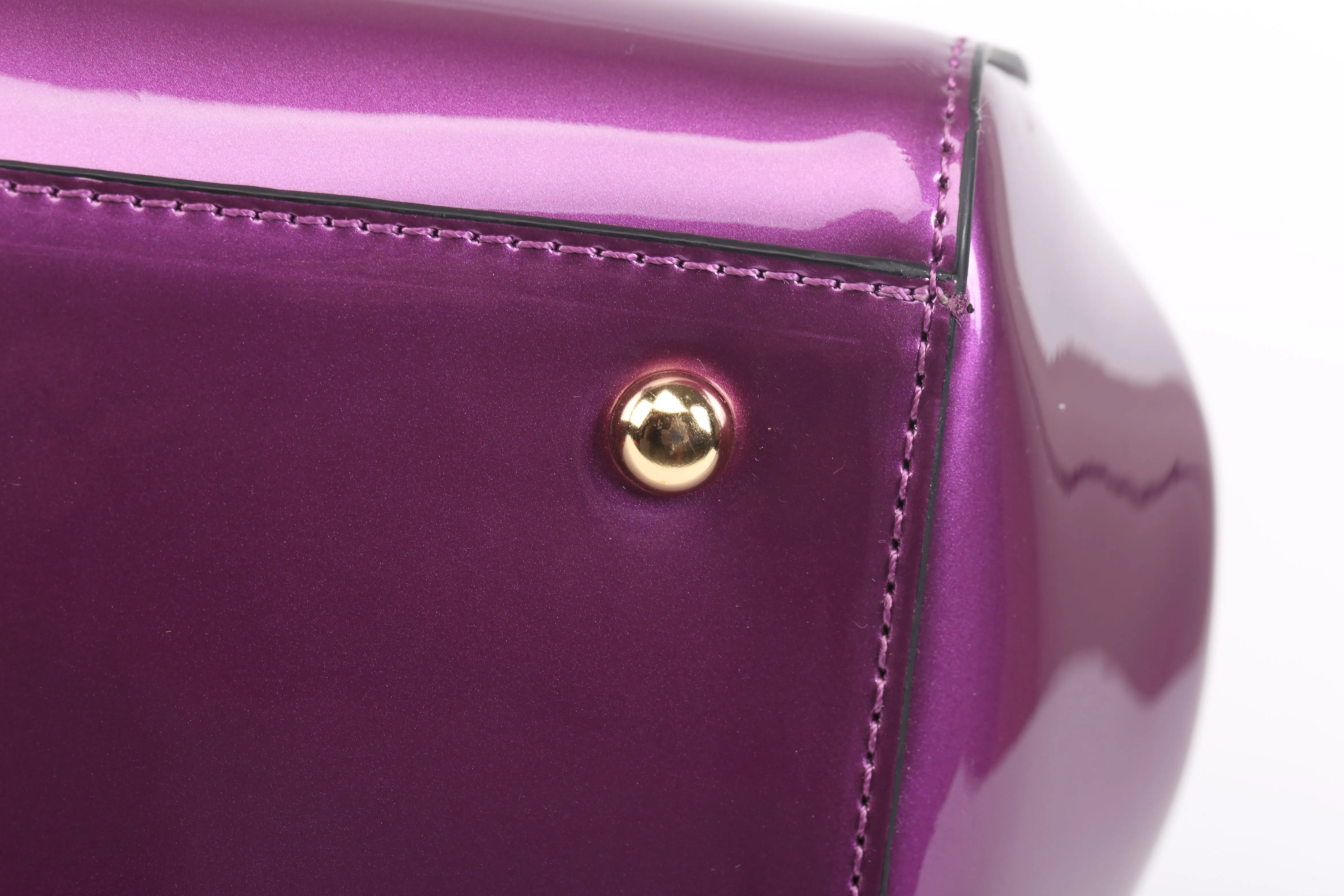 Brangio Glossy Floral Embellished Handbag