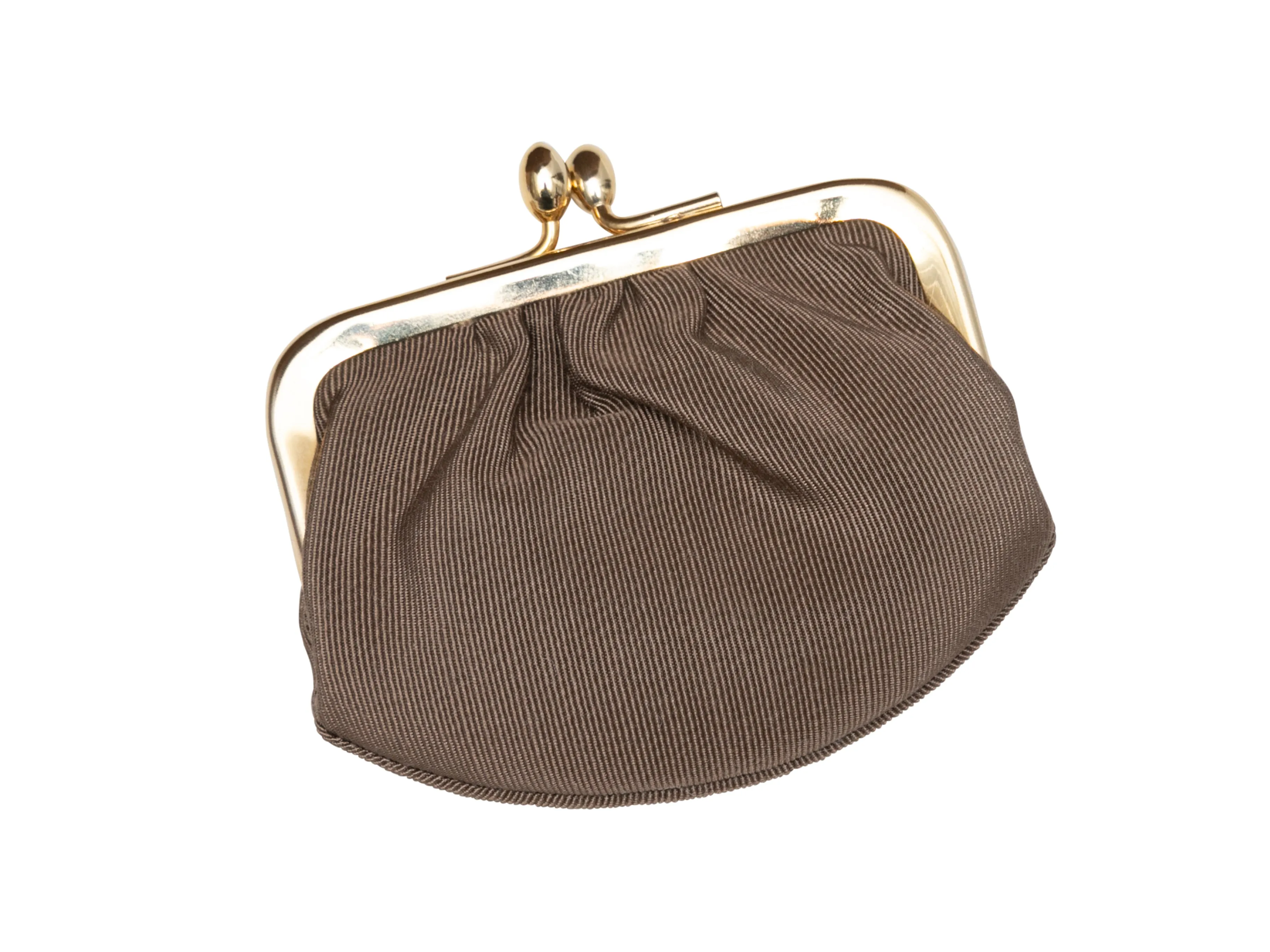 Brown Judith Leiber Suede Cabochon-Embellished Bag