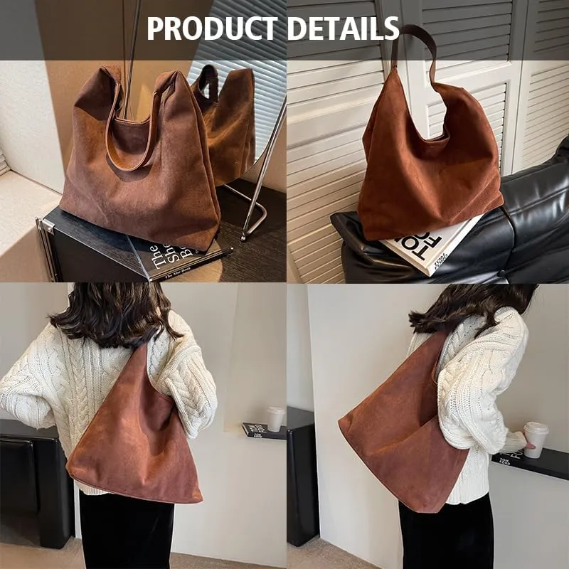 Brown Suede Bags for Women 2024 New Brown Suede Tote Bag for Women Suede Bag Brown Suede Purse Bag