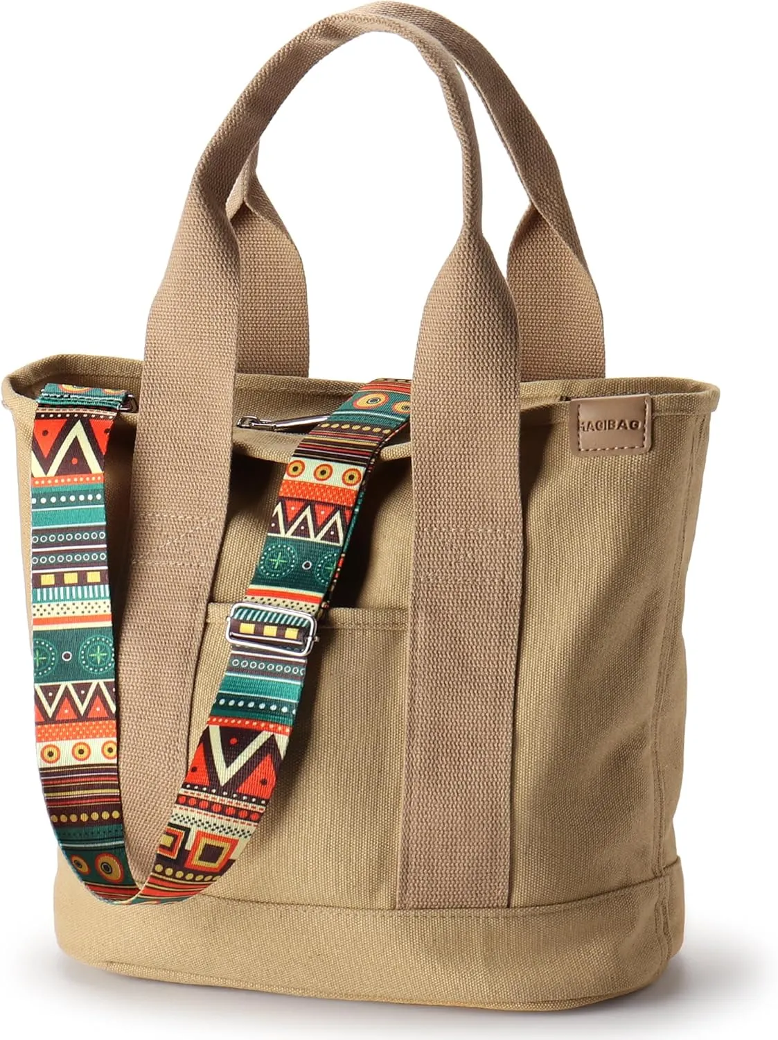 Canvas Tote Bag for Women Crossbody Shoulder Work Gym School Travel Tote Bag Satchel Handbags with Zipper and Compartments