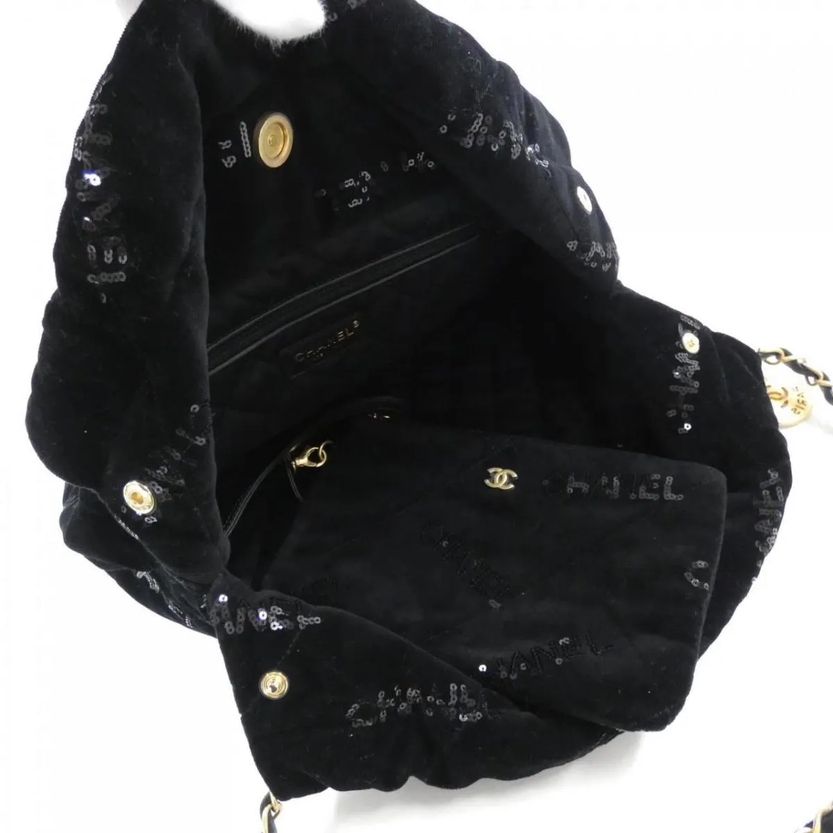 Chanel 22 Velvet Black Bag