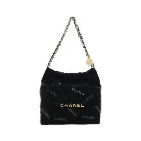 Chanel 22 Velvet Black Bag