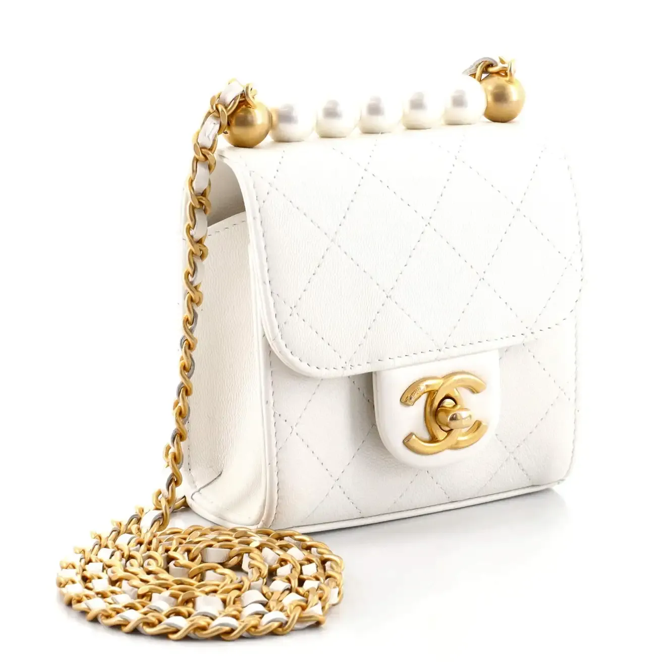CHANEL Iconic Quilted Chic Pearls Crossbody Bag Quilted Goatskin Mini Bag ladies
