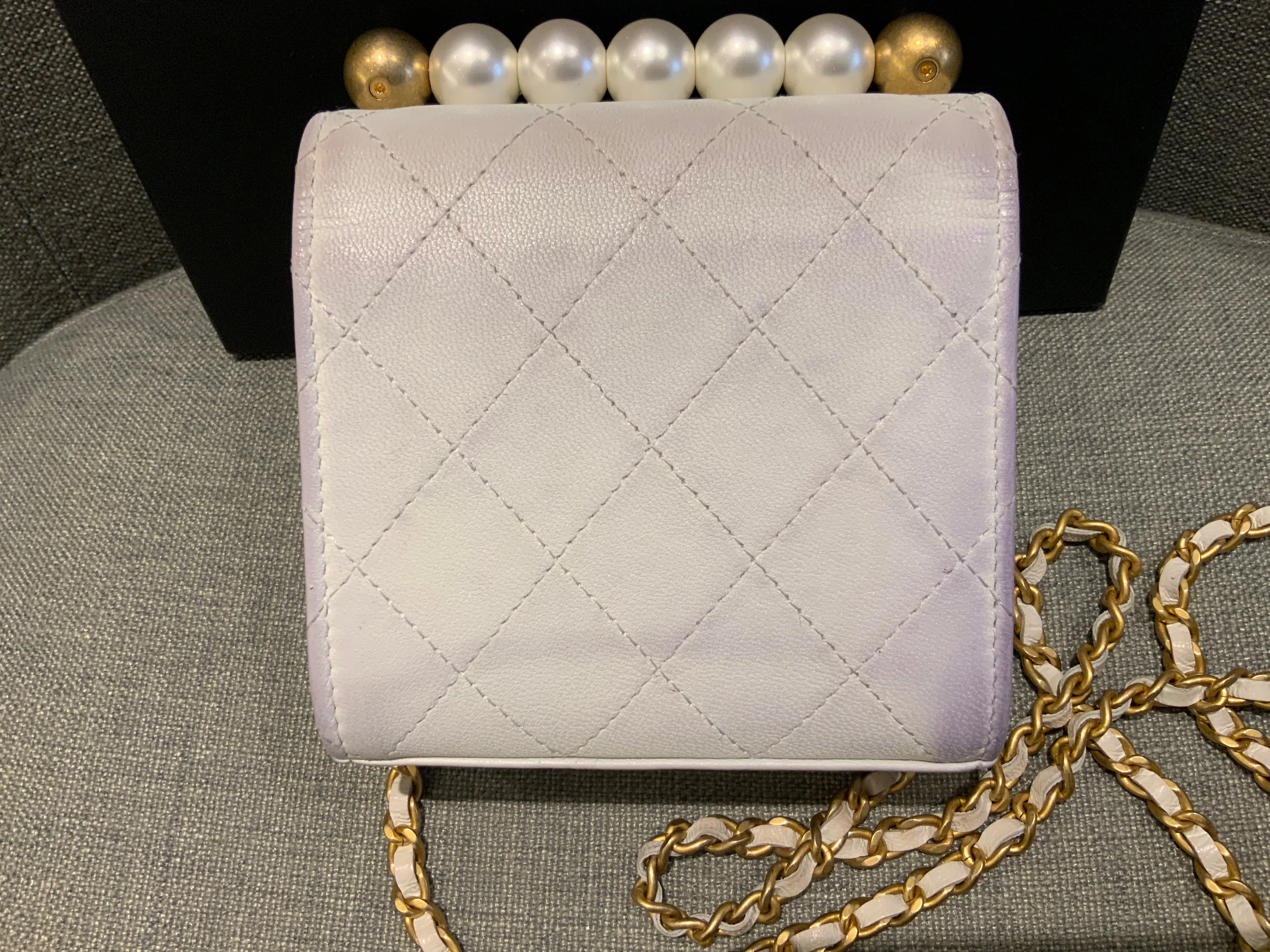 CHANEL Iconic Quilted Chic Pearls Crossbody Bag Quilted Goatskin Mini Bag ladies