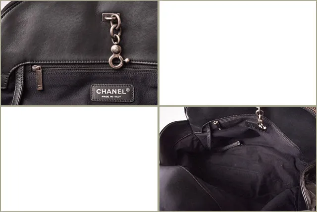 Chanel Leather 2way Shoulder/Chain Tote Bag