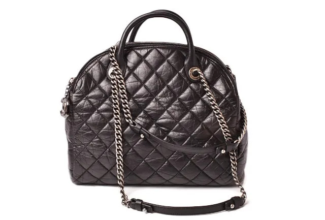 Chanel Leather 2way Shoulder/Chain Tote Bag