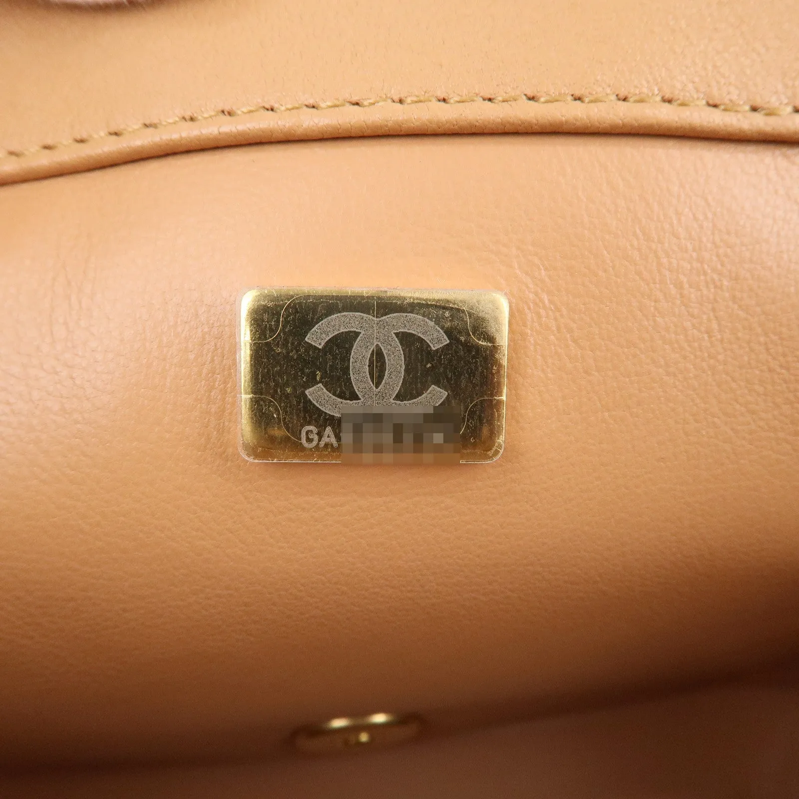 CHANEL Matelasse Lamb Skin Chain Shoulder Bag Beige Gold HDW
