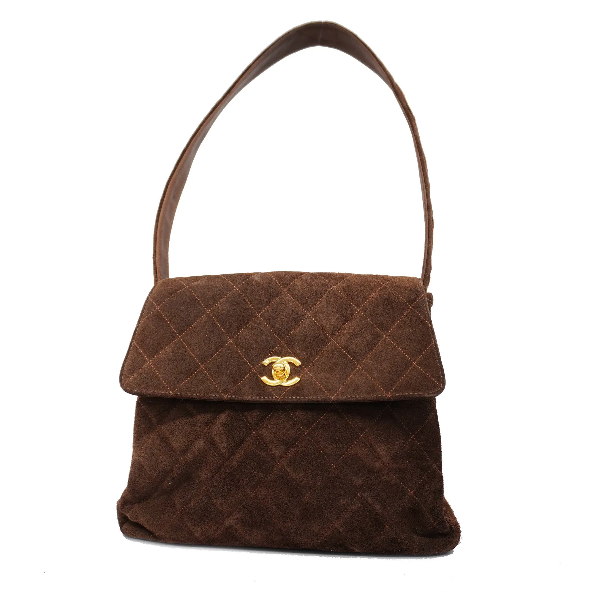 Chanel  Matelasse Women's Suede Shoulder Bag Brown