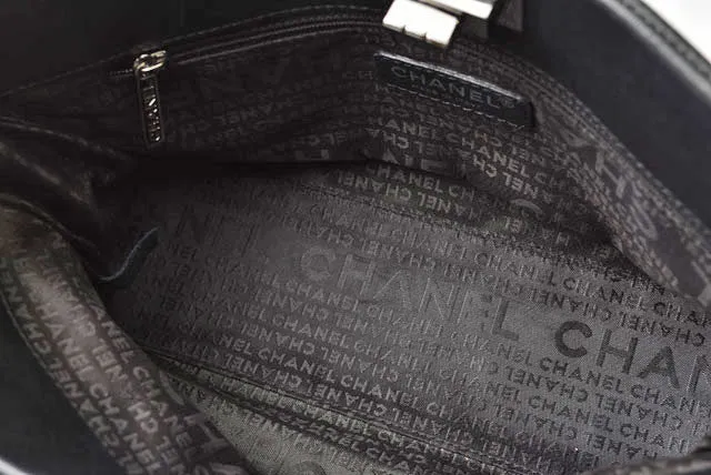Chanel Patent Leather Tote Bag Vintage Quilted Black