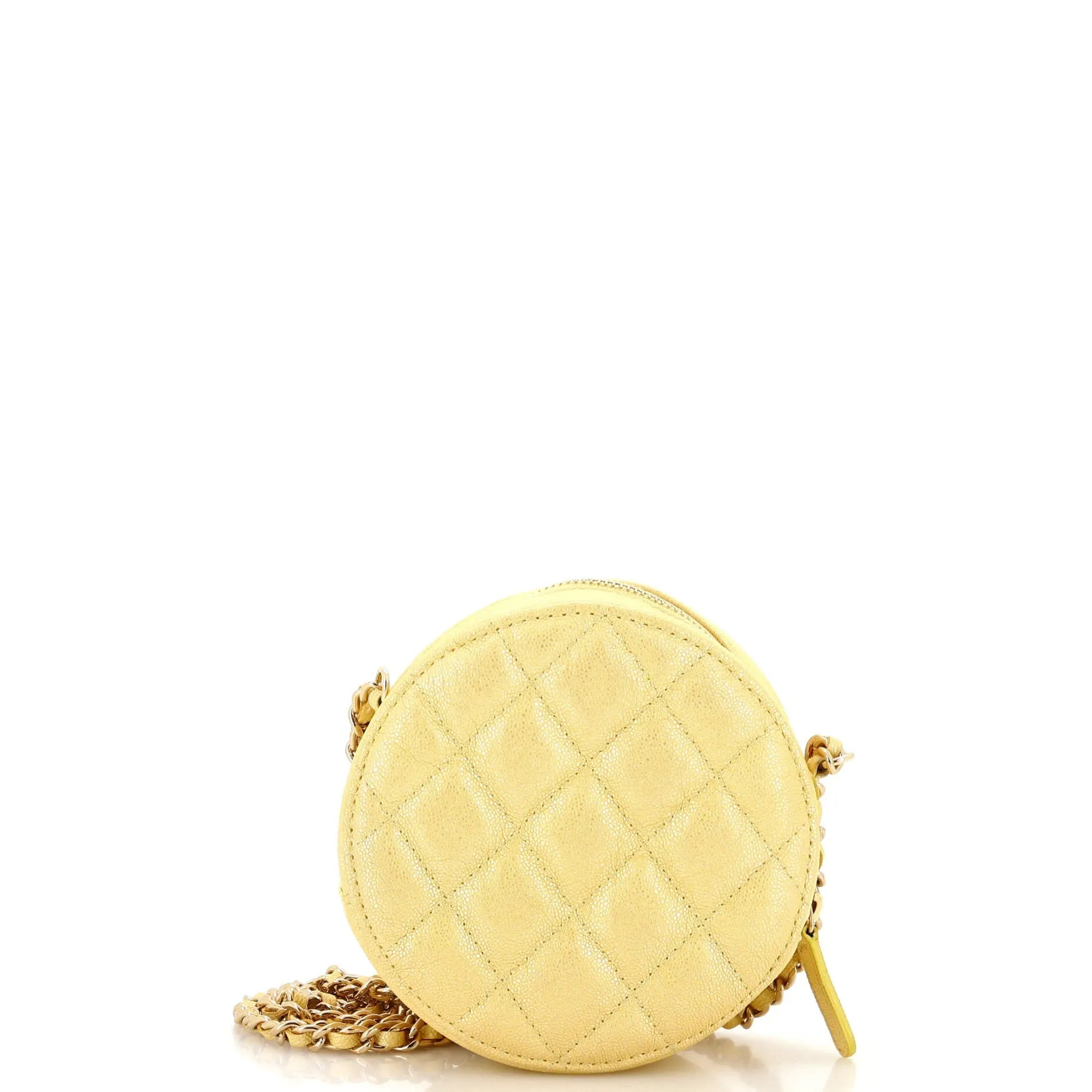 Chanel Round Clutch With Chain Quilted