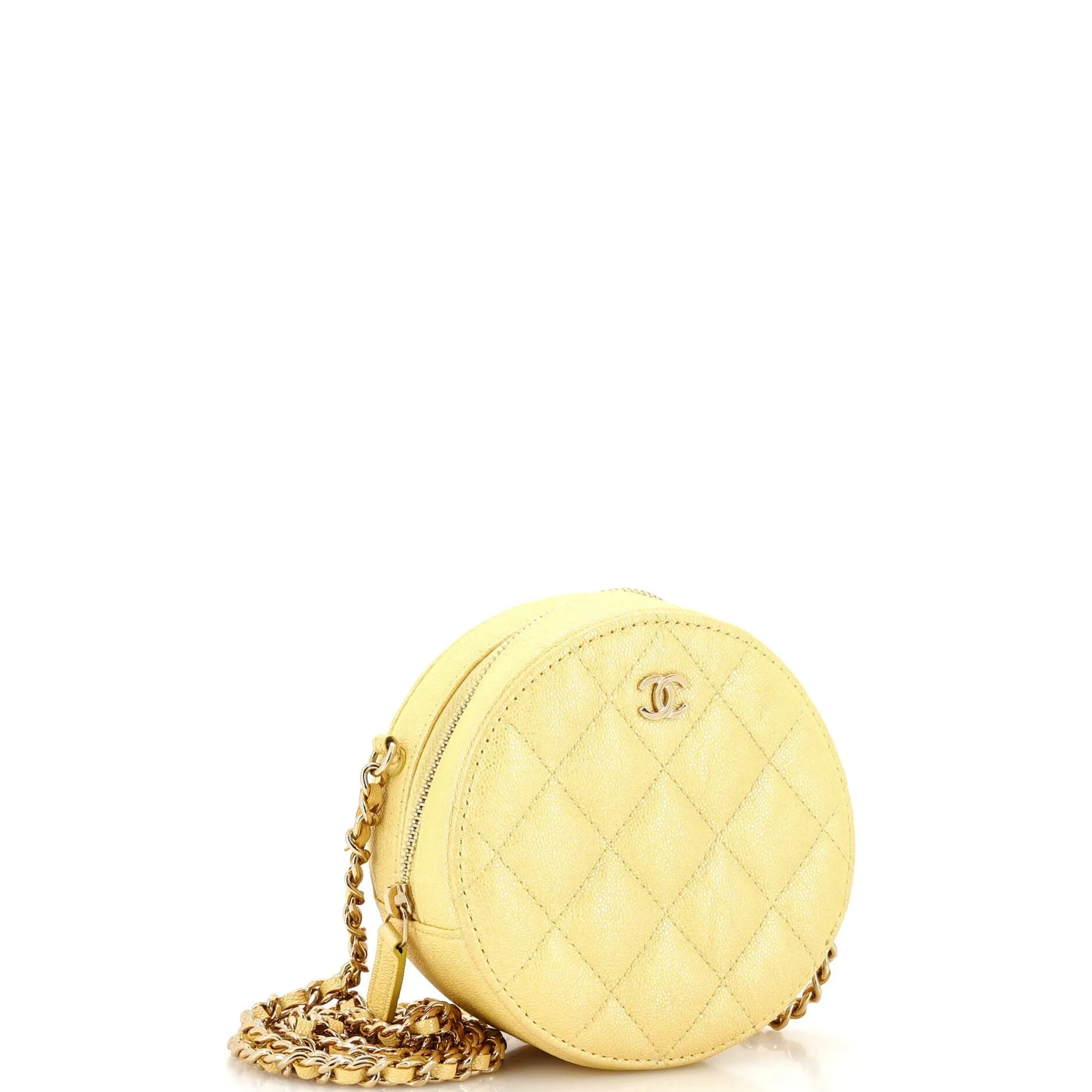 Chanel Round Clutch With Chain Quilted