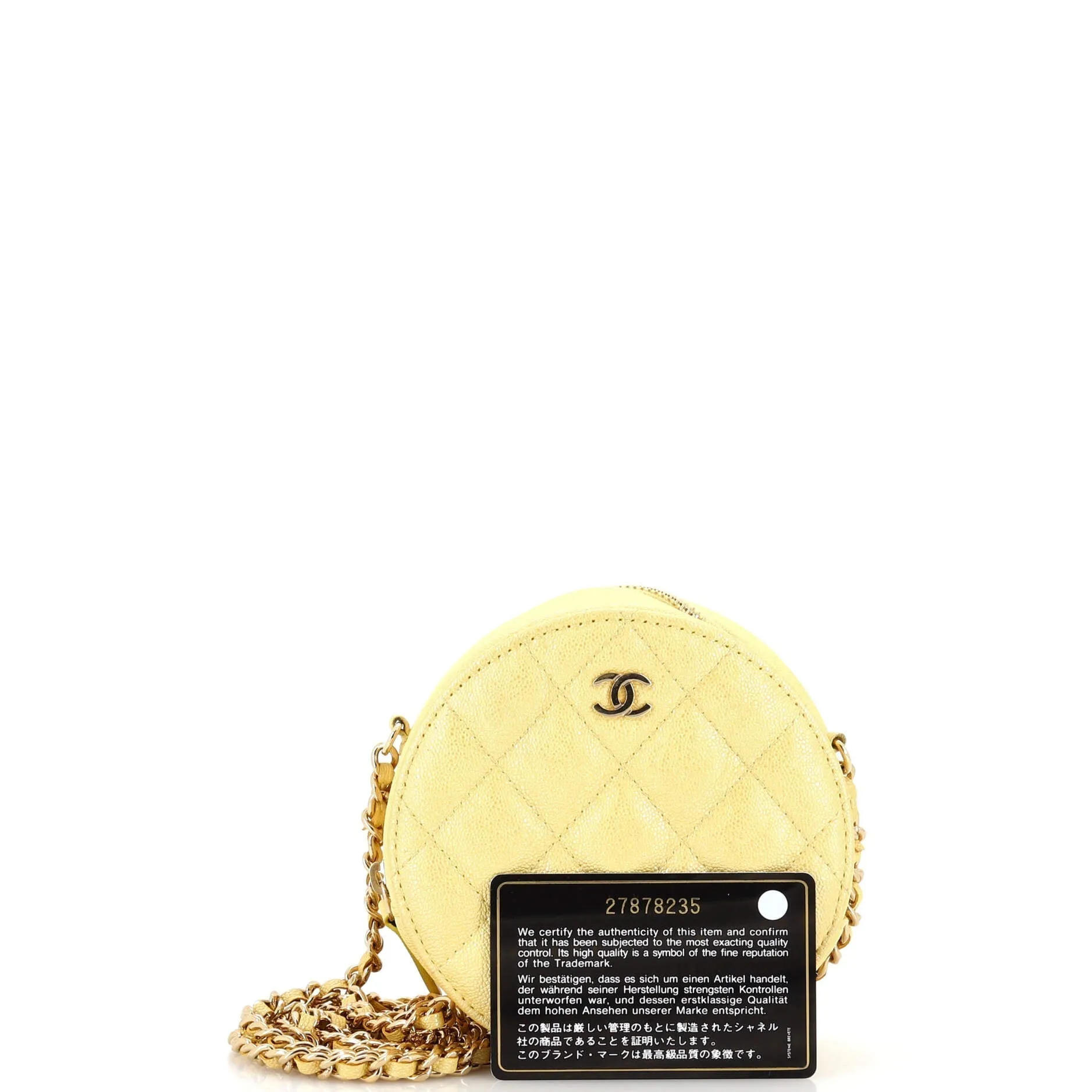 Chanel Round Clutch With Chain Quilted