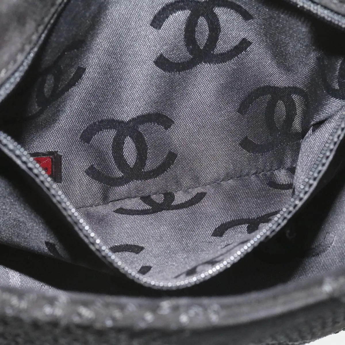 Chanel Turn Lock Shoulder Bag Suede Black CC  18959