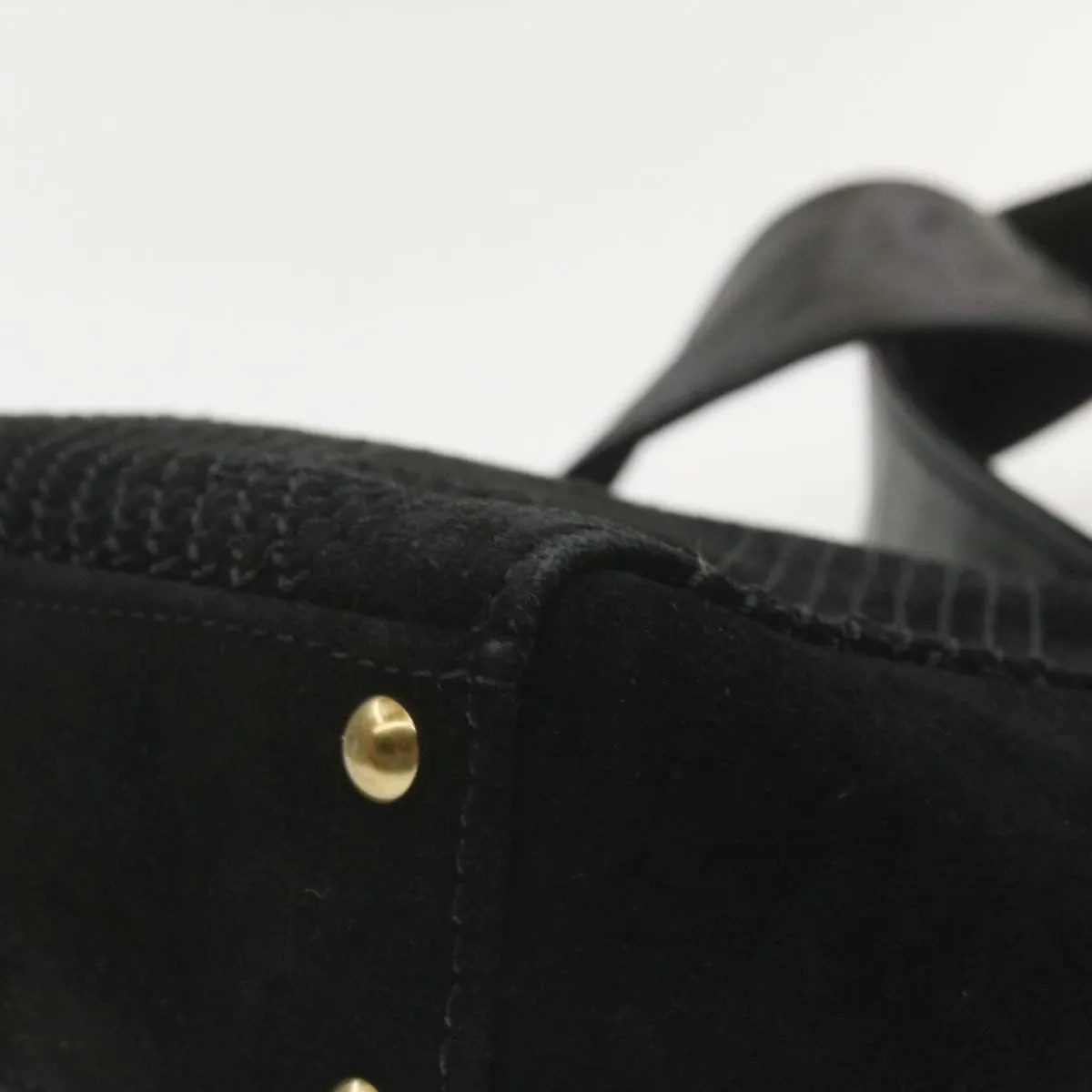 Chanel Turn Lock Shoulder Bag Suede Black CC  18959