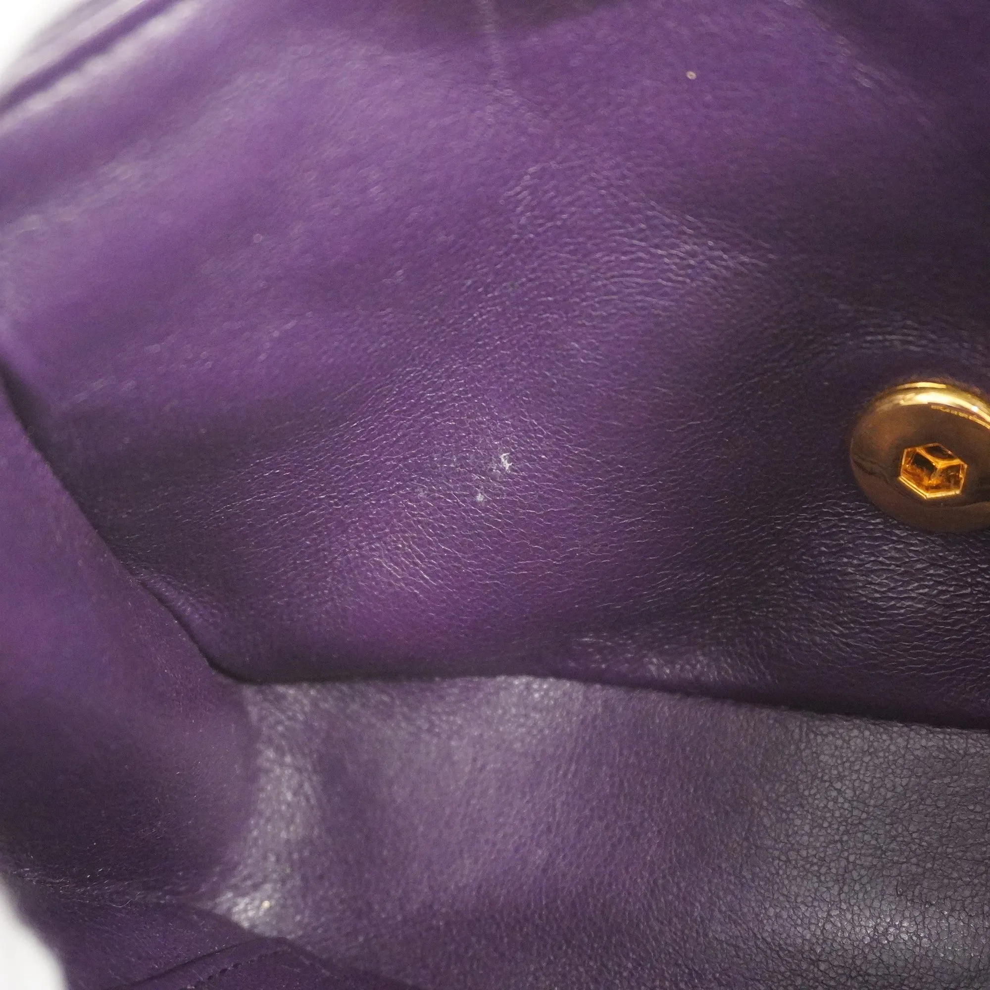 Chanel[3bd3918-g]  Matelasse Diana Flap Chain Shoulder Suede Shoulder Bag Purple