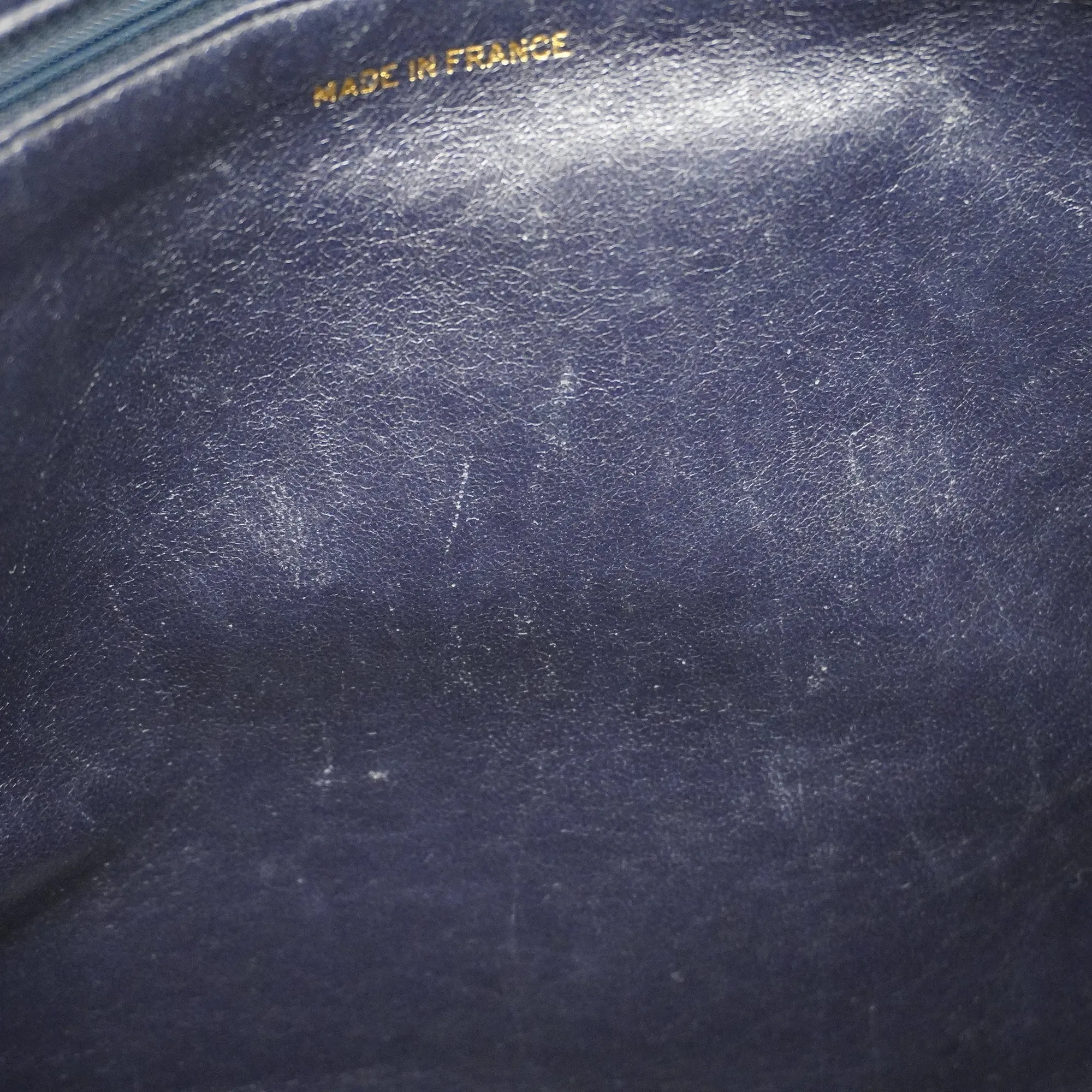 CHANELAuth  Tote Bag Cambon Line Women's Leather Tote Bag Navy