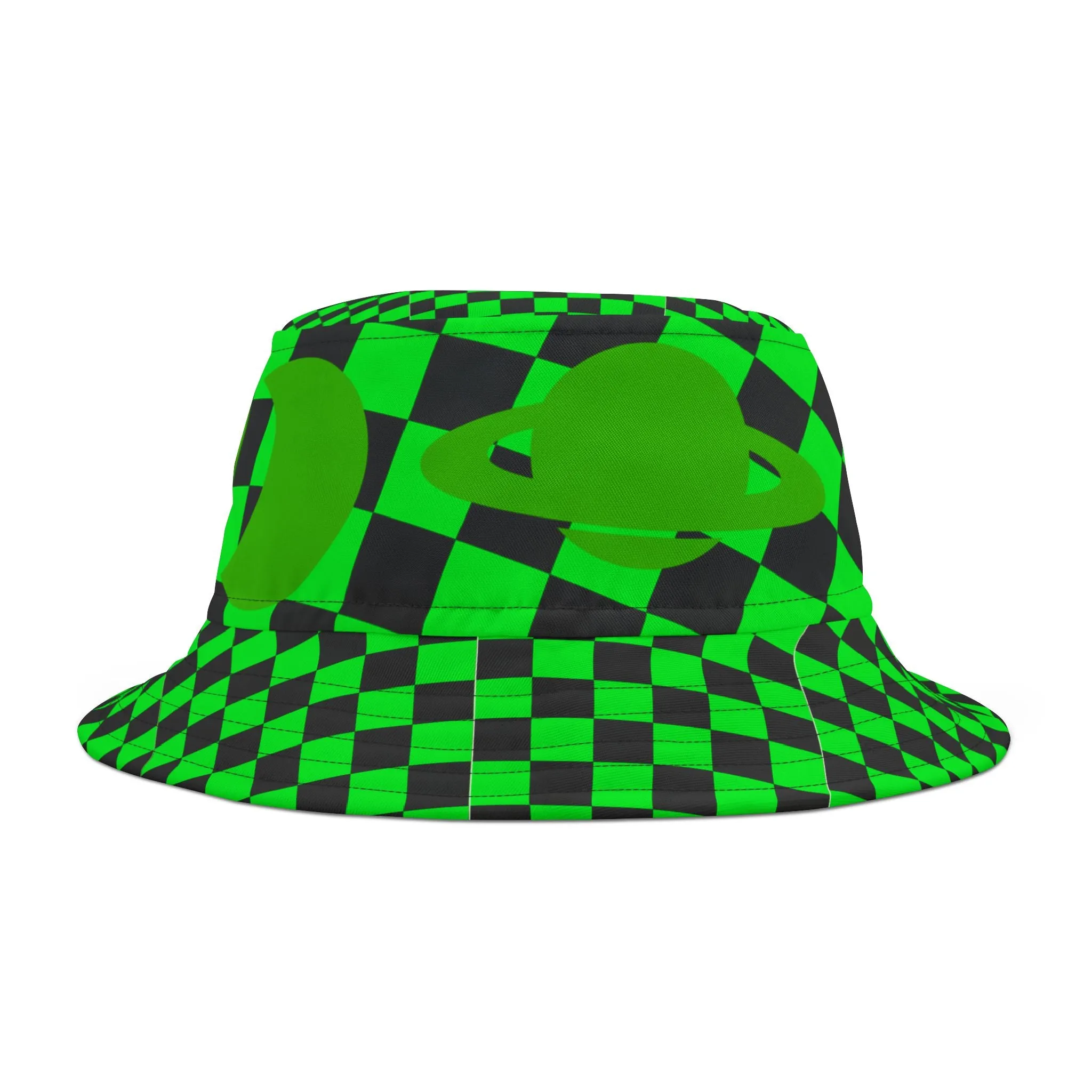 Checkered Alien Bucket Hat