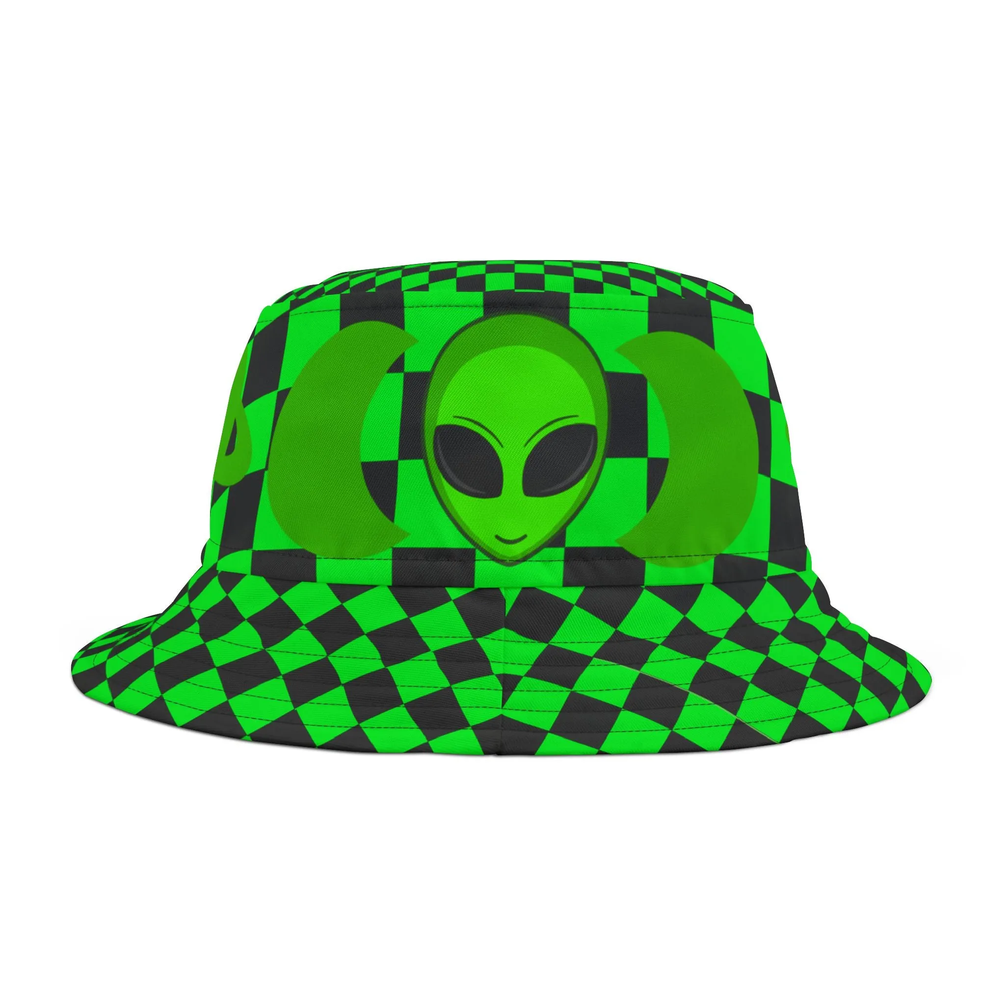 Checkered Alien Bucket Hat