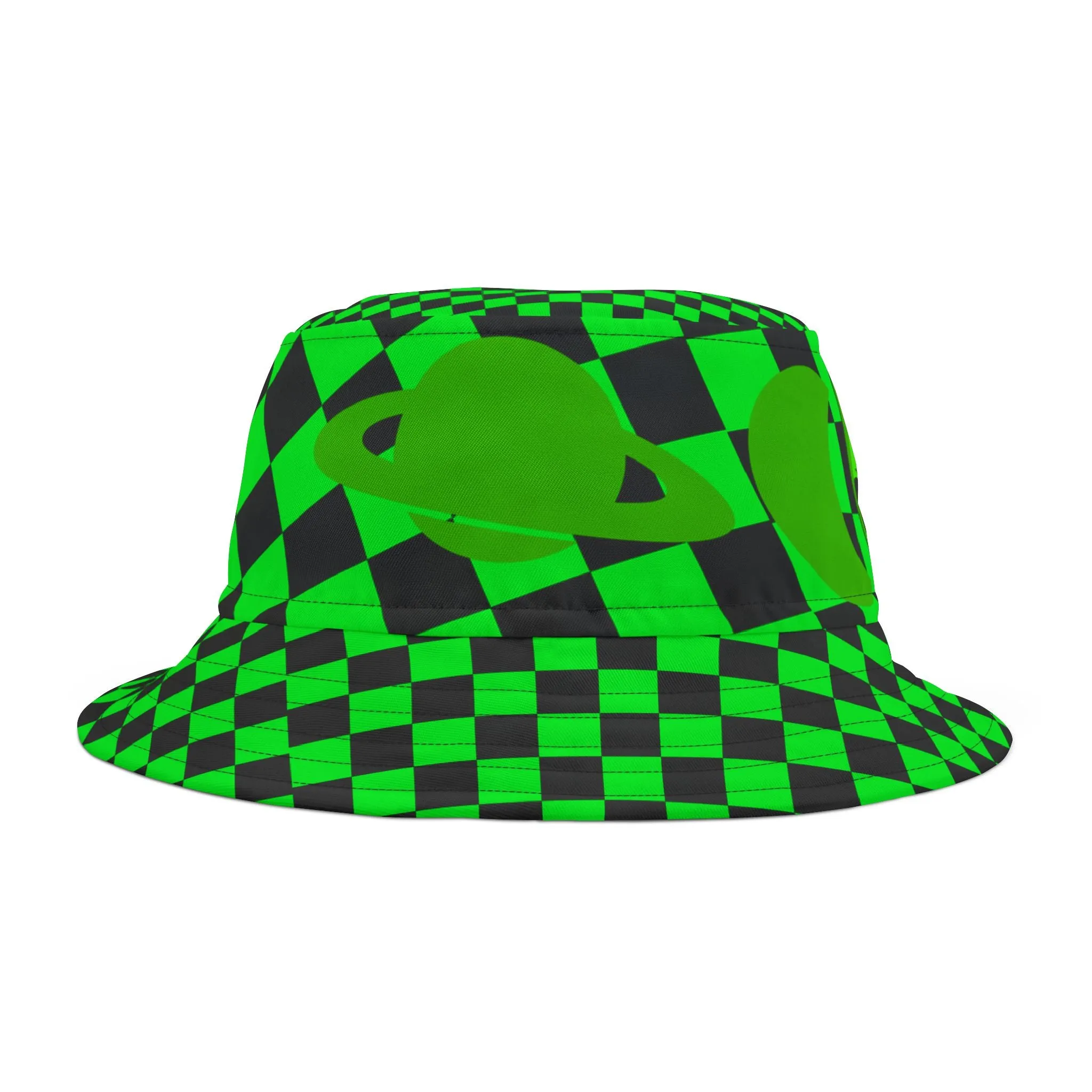 Checkered Alien Bucket Hat