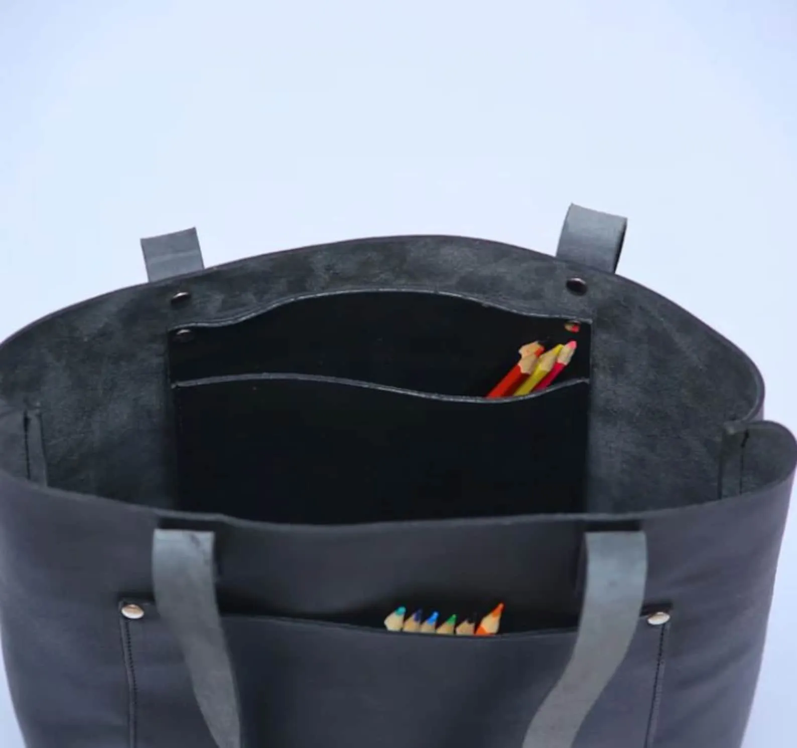 Chocolate Leather Tote Bag Women
