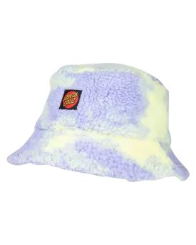 Classic Dot Sherpa Bucket Hat in Purple & Yellow Tie Dye