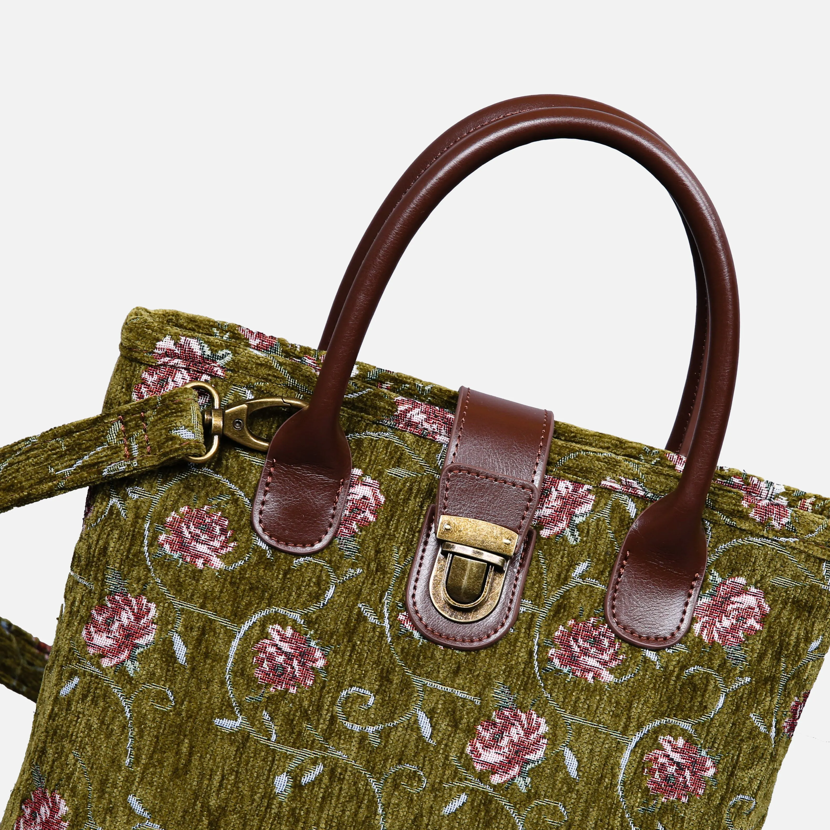 Climbing Rose Tuck Lock Carpet Satchel