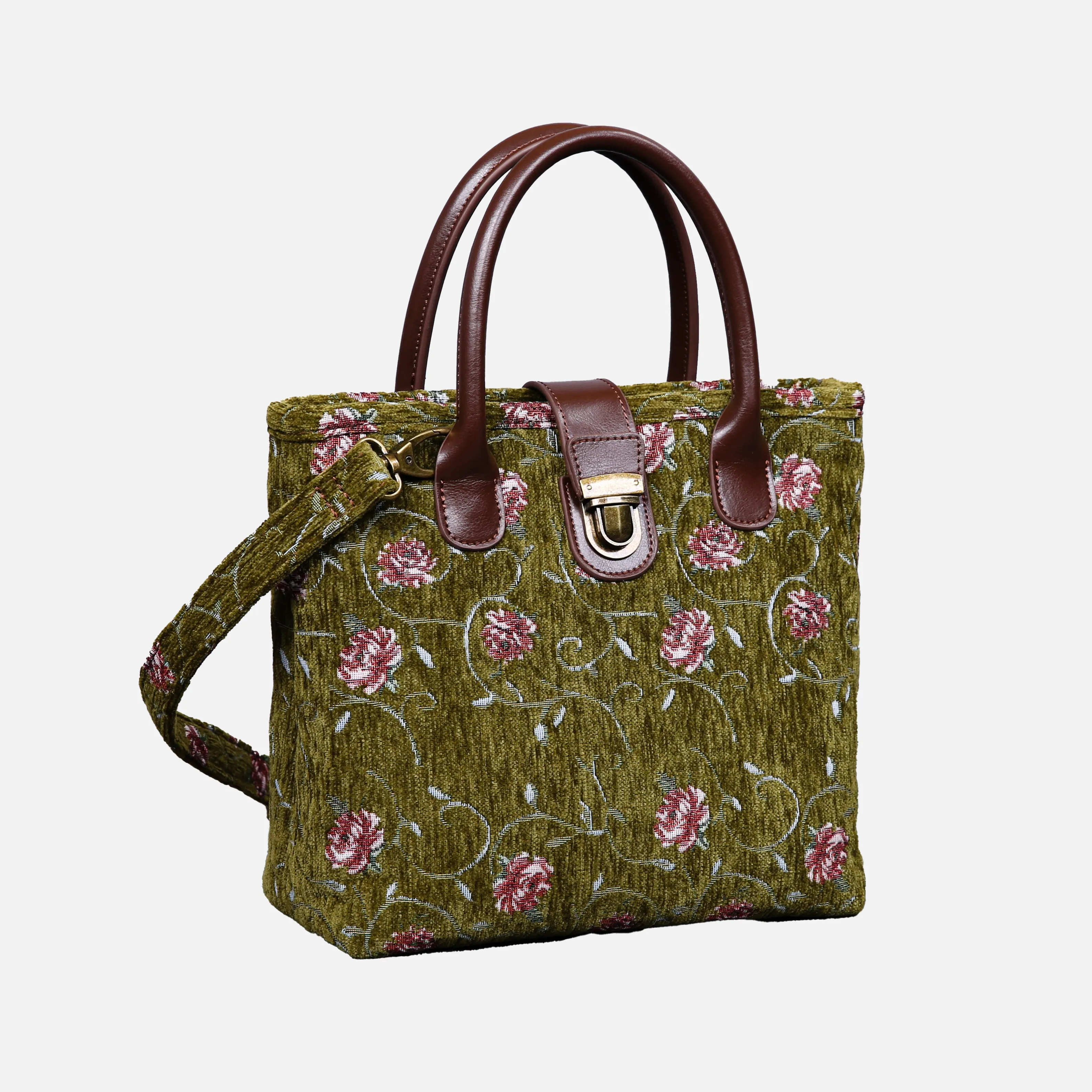 Climbing Rose Tuck Lock Carpet Satchel