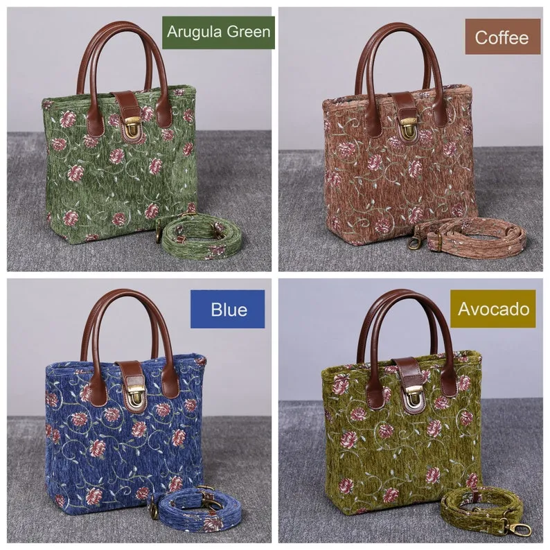 Climbing Rose Tuck Lock Carpet Satchel