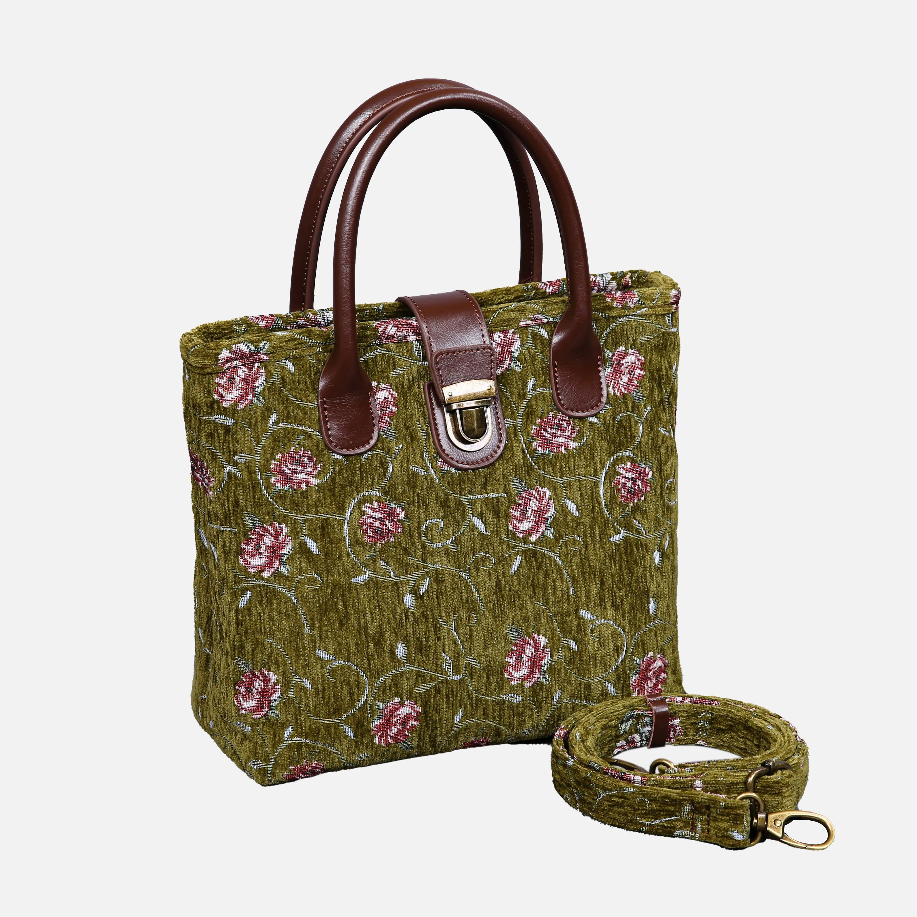 Climbing Rose Tuck Lock Carpet Satchel